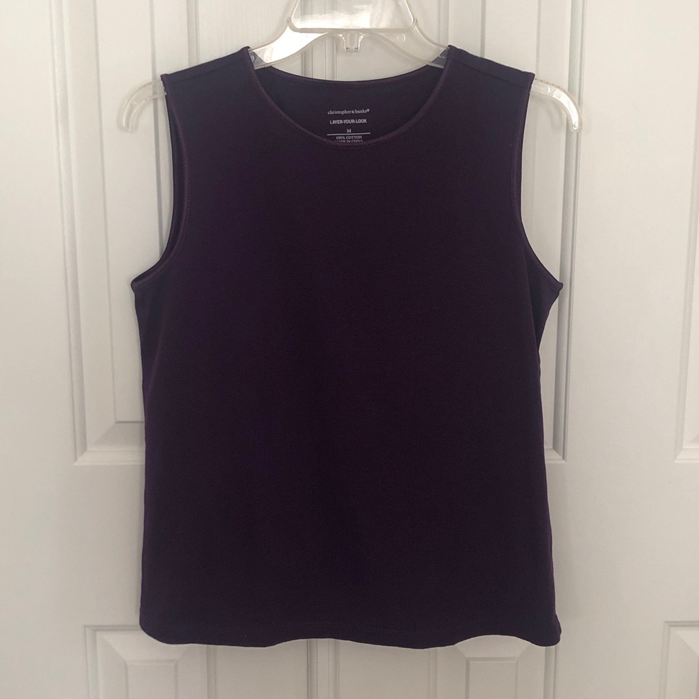 Christopher & Banks Purple Sleeveless Crewneck Tank - Picture 9 of 9